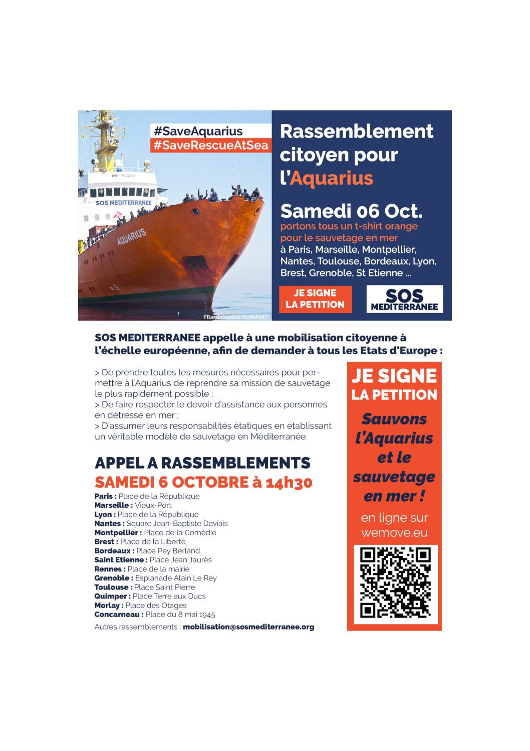 Rassemblements citoyens pour l&rsquo;Aquarius